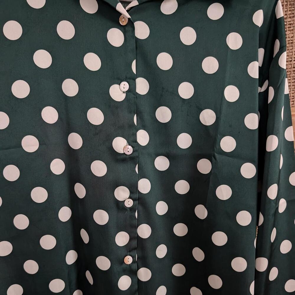 Theory white and green polka - Picture 3 of 4